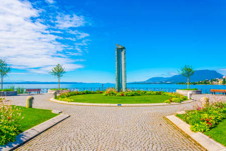 Lakeside park at neuchatel, Switzerlandの写真素材