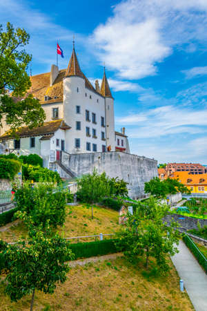 White Chateau de Nyon in Switzerlandのeditorial素材