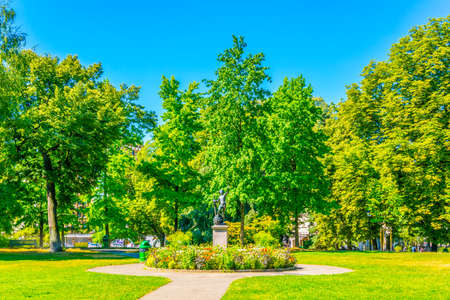 Park at the university of Geneva, Switzerlandの写真素材