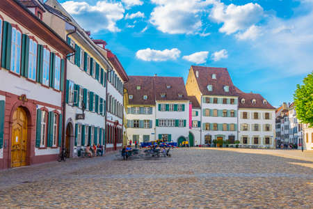 BASEL, SWITZERLAND, JULY 14, 2017: Munsterplatz in Basel, Switzerlandのeditorial素材
