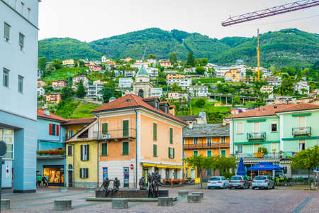 LOCARNO, SWITZERLAND, JULY 25, 2017: View of a street in the center of Swiss city Locarno