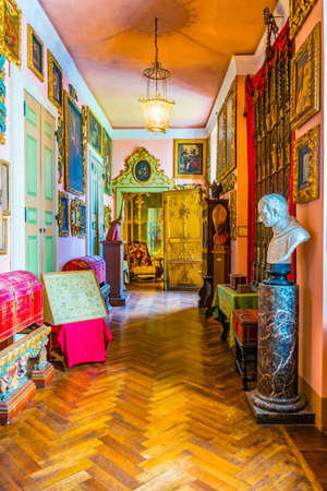 ISOLA BELLA, ITALY, JULY 27, 2017: Interior of the Borromeo Palace on Isola Bella, Italyのeditorial素材