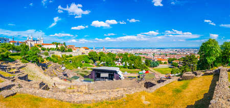 LYON, FRANCE, JULY 23, 2017: people are sitting at Gallo-romain theatre on Fourviere hill in Lyon, Franceのeditorial素材
