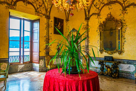 ISOLA MADRE, ITALY, JULY 27, 2017: Interior of the Borromeo Palace on Isola Madre, Italy