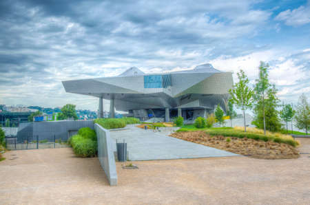 Musée des Confluences is a science and anthropology museum situated on confluence of Saone and Rhone rivers in Lyon, Franceのeditorial素材