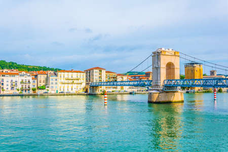 Riverside of Rhone river in Vienne, Franceの写真素材