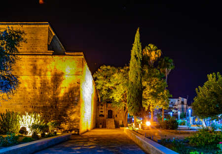 Night view of the Limassol castle on cyprusのeditorial素材