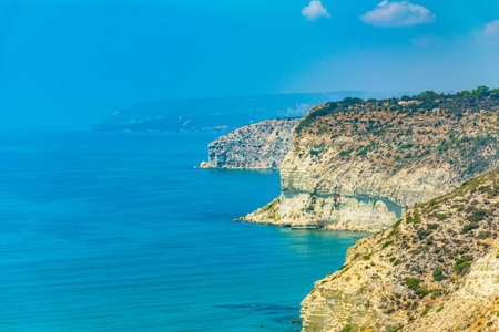 Ragged cliffs between Limassol and Paphos on Cyprusの写真素材