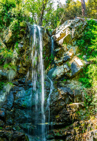 Caledonia waterfall at Troodos mountains on Cyprusの写真素材