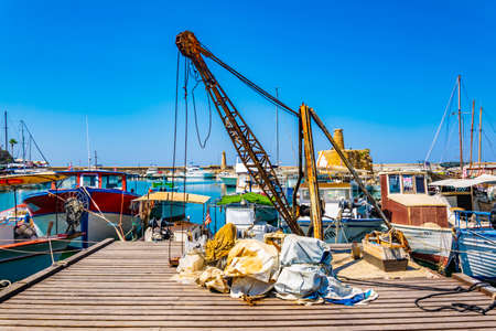 KYRENIA, CYPRUS, AUGUST 25, 2017: View of a port in Kyrenia/Girne during a sunny summer day, Cyprusのeditorial素材