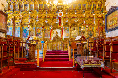 LARNACA, CYPRUS, APRIL 9, 2018: Interior of the Church of Saint Lazarus in Larnaca, Cyprusのeditorial素材