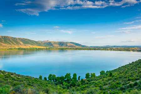 Orestiada/Kastoria lake in Greeceの写真素材