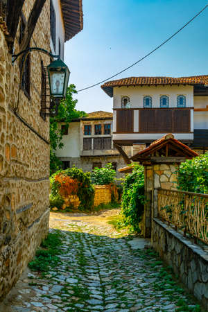 Old wooden mansions in Kastoria, Greeceの写真素材