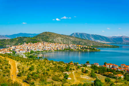Waterfront of Kastoria, Greeceの写真素材