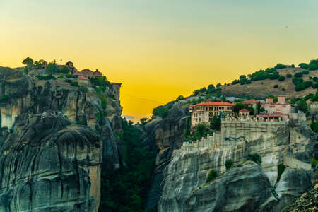 Monasteries of Varlaam and great meteor monastery at Meteora, Greece