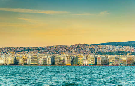 Sunset view of thessaloniki, greeceの写真素材