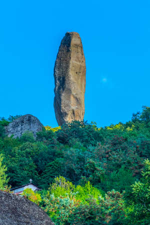 Adhrakhti obelisk in center of Meteora, Greeceの写真素材
