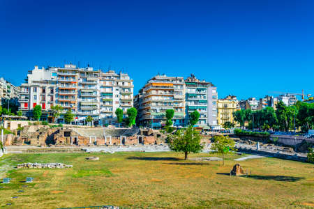 THESSALONIKI, GREECE, SEPTEMBER 8, 2017: View of ancient Agora in Thessaloniki, Greece