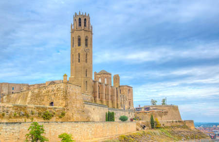 La Seu Vella cathedral at Lleida, Spainの写真素材