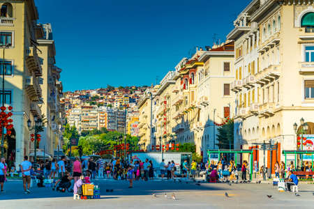 THESSALONIKI, GREECE, SEPTEMBER 8, 2017:  View of the Aristotelous boulevard in Thessaloniki, Greeceのeditorial素材