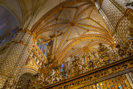TOLEDO, SPAIN, OCTOBER 2, 2017: Interior of the Santa Iglesia Catedral Primada de Toledo at Toledo,...
