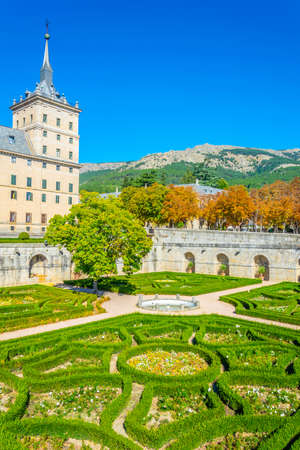 Royal Seat of San Lorenzo de El Escorial near Madrid, Spainのeditorial素材