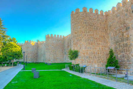 Fortification of spanish town Avilaのeditorial素材