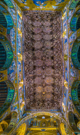 PALERMO, ITALY, APRIL 23, 2017: Interior of Cappella palatina inside of the palazzo dei Normanni in Palermo, Sicily, Italyのeditorial素材