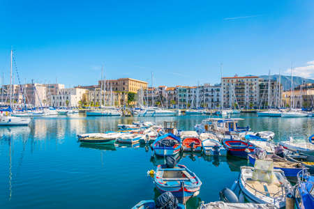 Marina in Palermo, Sicily, Italyのeditorial素材