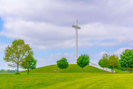 View of the papal cross in the Phoenix park in Dublin, Irelandの写真素材