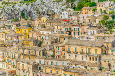 Aerial view of Modica, Sicily, Italyの写真素材