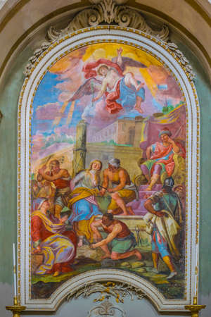 CATANIA, ITALY, APRIL 27, 2017: Interior of the Chiesa di San Benedetto in Catania, Sicily, Italyのeditorial素材