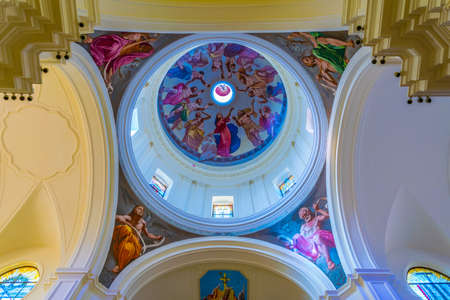 NOTO, ITALY, APRIL 25, 2017: Interior of the Basilica Minore di San Nicolò in Noto, Sicily, Italyのeditorial素材