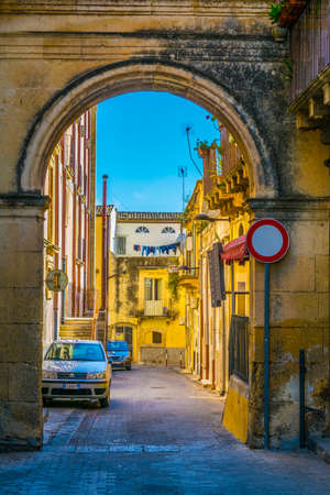 NOTO, ITALY, APRIL 25, 2017: View of a narrow street in Noto, Sicily, Italyのeditorial素材