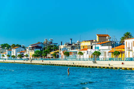 LARNACA, CYPRUS, AUGUST 16, 2017: Seaside promenade in Larnaca, Cyprus