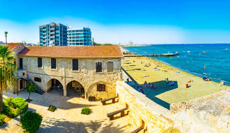 LARNACA, CYPRUS, AUGUST 15, 2017: Courtyard of the Larnaca castle on cyprusのeditorial素材