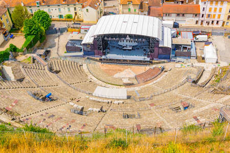 Ancient roman theatre in the French city Vienneの写真素材
