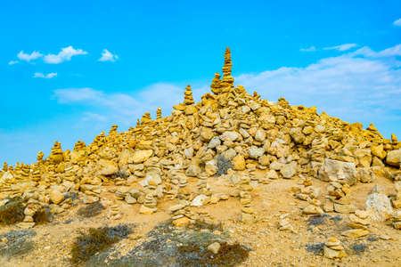 Stone pyramides at Tombs of the kings on Paphos, Cyprusの写真素材