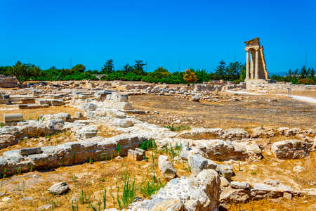 Ruins at compound of the temple of Apollo Hylates on Cyprusの写真素材