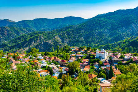 Pedoulas village on Cyprusの写真素材