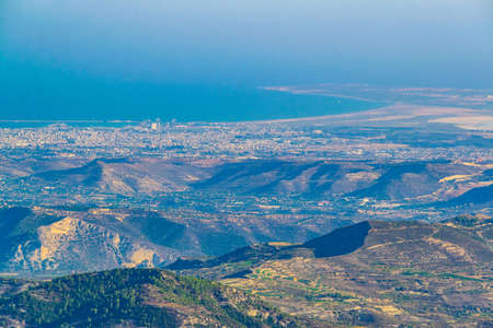 View towards limassol from troodos mountain on Cyprusの写真素材