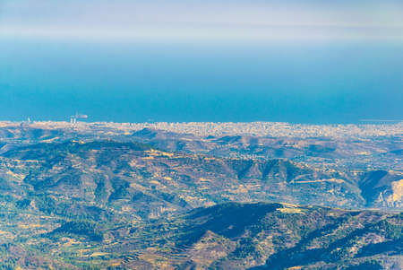 View towards limassol from troodos mountain on Cyprusの写真素材