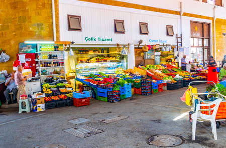 LEFKOSA, CYPRUS, AUGUST 24, 2017: View of the Belediye marketplace in Lefkosa, Cyprus
