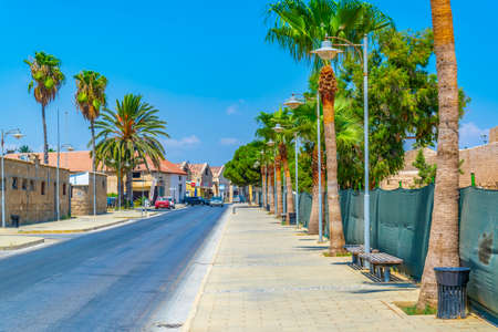 FAMAGUSTA, CYPRUS, AUGUST 29, 2017: a narrow street in Famagusta, Cyprusのeditorial素材