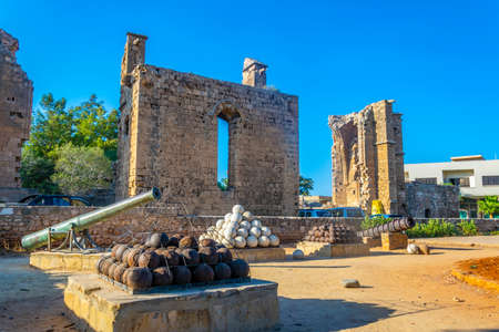 Medieval cannons on Namik Kemal square at Famagusta, Cyprusの写真素材