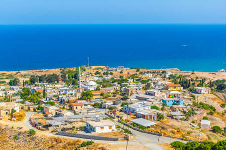 Aerial view of Kaplica village in Northern Cyprusの写真素材