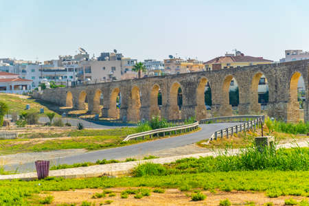 Kamares aqueduct in Larnaca, Cyprusの写真素材