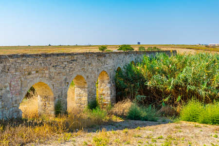 Kamares aqueduct in Larnaca, Cyprusの写真素材