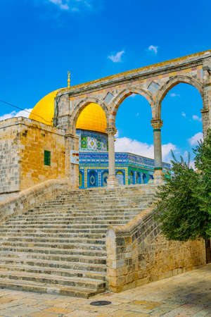 Famous dome of the rock situated on the temple mound in Jerusalem, Israel