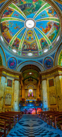 HAIFA, ISRAEL, SEPTEMBER 11, 2018: Interior of stella maris monastery in Haifa, Israel